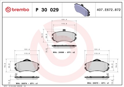 BREMBO P 30 029 Číslo výrobce: 24369. EAN: 8020584060674.