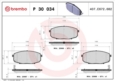 BREMBO P 30 034 Číslo výrobce: 23987. EAN: 8020584060728.