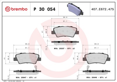 BREMBO P 30 054 Číslo výrobce: 25337. EAN: 8020584103111.