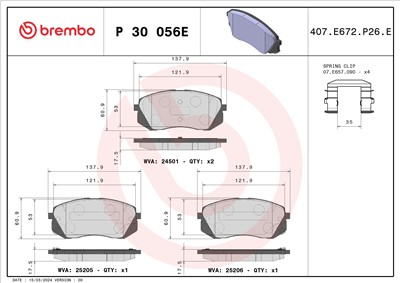 BREMBO P 30 056E Číslo výrobce: 24501. EAN: 8020584123256.