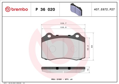 BREMBO P 36 020 Číslo výrobce: 21381. EAN: 8020584060865.