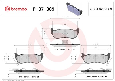 BREMBO P 37 009 Číslo výrobce: 24355. EAN: 8020584053188.