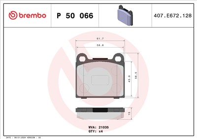 BREMBO P 50 066 Číslo výrobce: 21035. EAN: 8020584061053.