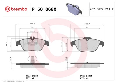 BREMBO P 50 068X Číslo výrobce: 24253. EAN: 8020584068946.