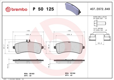 BREMBO P 50 125 Číslo výrobce: 25164. EAN: 8020584080955.
