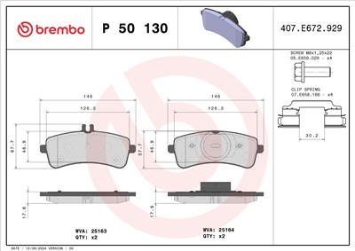 BREMBO P 50 130 Číslo výrobce: 25163. EAN: 8020584084144.