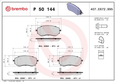 BREMBO P 50 144 Číslo výrobce: 22660. EAN: 8020584115084.