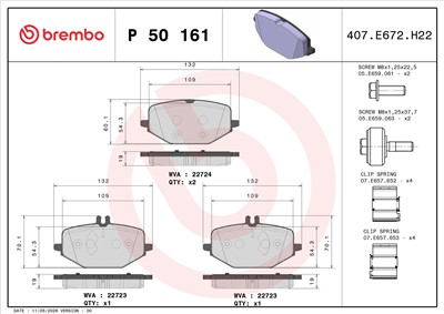 BREMBO P 50 161 Číslo výrobce: 22723. EAN: 8020584117996.