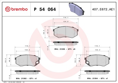 BREMBO P 54 064 EAN: 8020584118238.