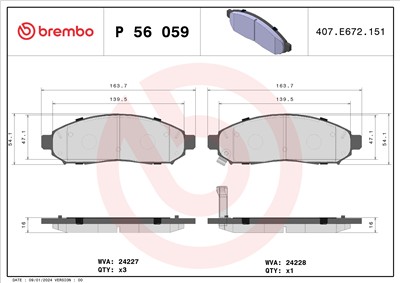 BREMBO P 56 059 Číslo výrobce: 24227. EAN: 8020584061442.