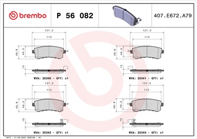 BREMBO P 56 082 Číslo výrobce: 25340. EAN: 8020584103340.