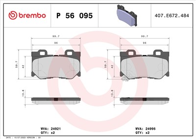 BREMBO P 56 095 Číslo výrobce: 24921. EAN: 8020584108857.