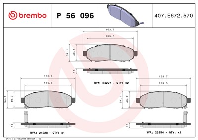 BREMBO P 56 096 Číslo výrobce: 24227. EAN: 8020584110768.