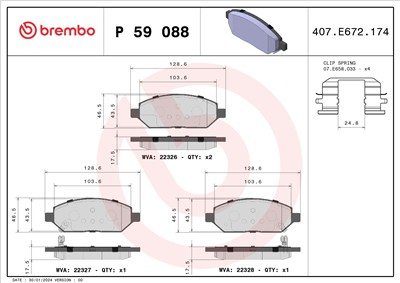 BREMBO P 59 088 Číslo výrobce: 22326. EAN: 8020584084212.
