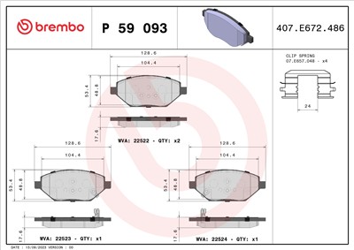 BREMBO P 59 093 Číslo výrobce: 22522. EAN: 8020584103814.