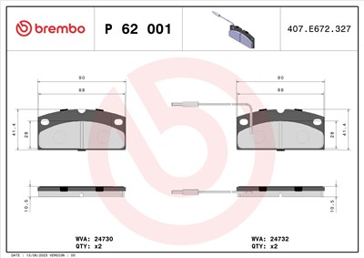 BREMBO P 62 001 Číslo výrobce: 24731. EAN: 8020584069868.