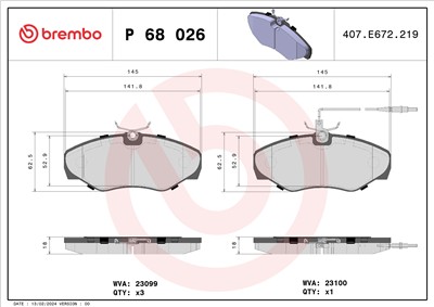 BREMBO P 68 026 Číslo výrobce: 23099. EAN: 8020584056899.