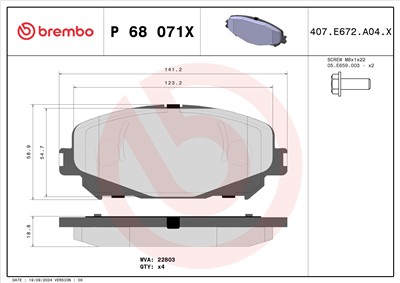 BREMBO P 68 071X EAN: 8020584121832.
