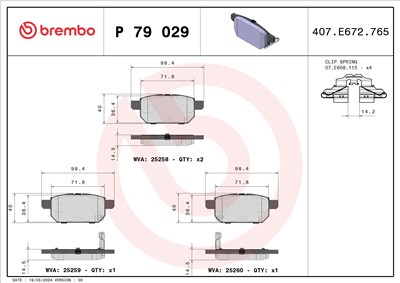BREMBO P 79 029 Číslo výrobce: 25258. EAN: 8020584108925.