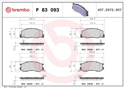 BREMBO P 83 093 Číslo výrobce: 23032. EAN: 8020584062319.