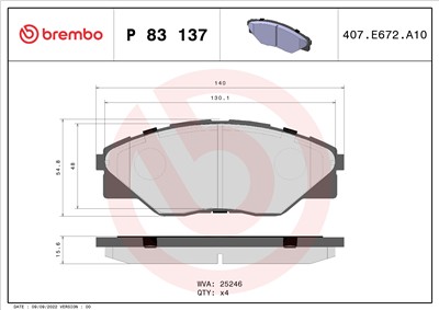 BREMBO P 83 137 Číslo výrobce: 25246. EAN: 8020584103838.