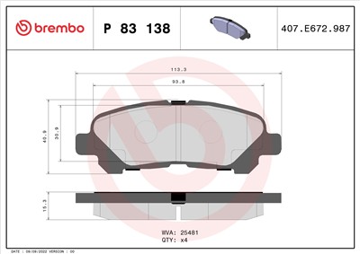 BREMBO P 83 138 Číslo výrobce: 25481. EAN: 8020584103845.