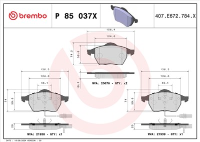 BREMBO P 85 037X EAN: 8020584115039.