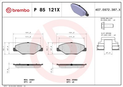 BREMBO P 85 121X EAN: 8020584121955.