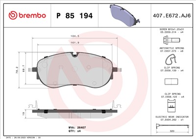 BREMBO P 85 194 EAN: 8020584122969.