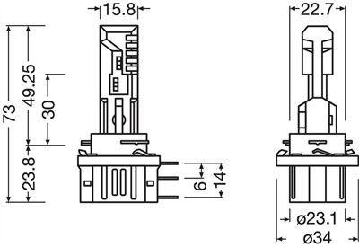 OSRAM 64176DWESY-2HB Číslo výrobce: H15 LED. EAN: 4062172398350.