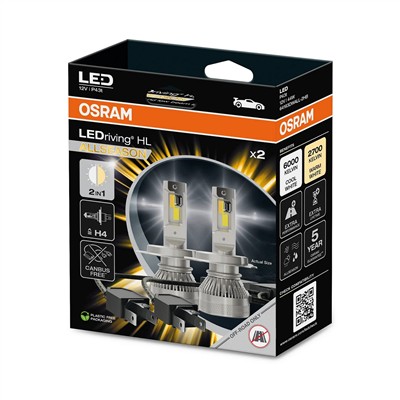 OSRAM 64193DWALL-2HB Číslo výrobce: H4 LED. EAN: 4062172413305.