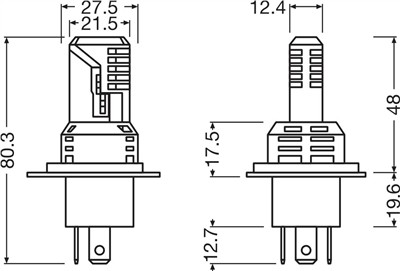OSRAM 64193DWESY-2HB Číslo výrobce: H4 LED / H19 LED. EAN: 4062172398077.