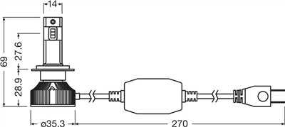 OSRAM 64210DWINN-2HB Číslo výrobce: H7 LED. EAN: 4062172408172.