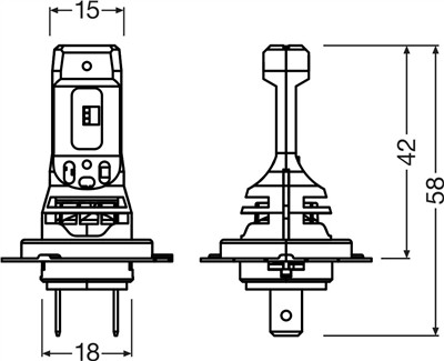 OSRAM 64210DWNBSP-2HB Číslo výrobce: H7 LED. EAN: 4062172411264.