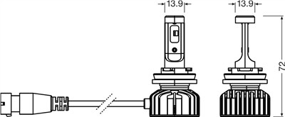 OSRAM 64212DWNBSM-2HB Číslo výrobce: H8 LED. EAN: 4062172410212.