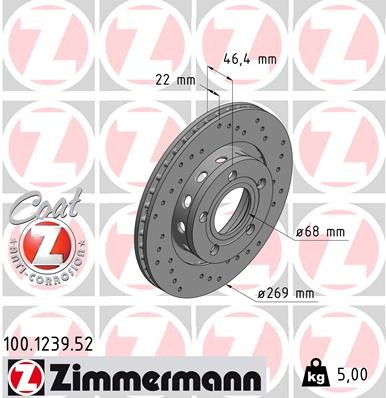 ZIMMERMANN 100.1239.52 EAN: 4250238751496.