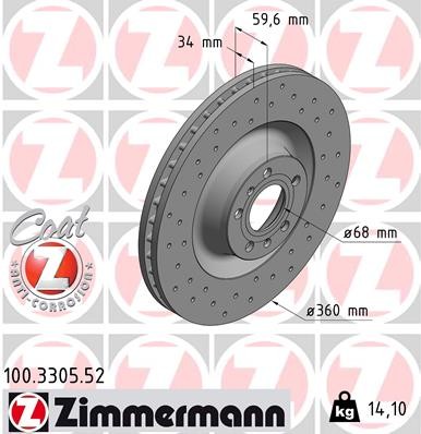 ZIMMERMANN 100.3305.52 EAN: 4250238752073.