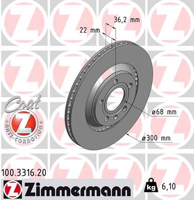 ZIMMERMANN 100.3316.20 EAN: 4250238718277.