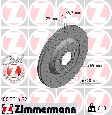 ZIMMERMANN 100.3316.52 EAN: 4250238747093.