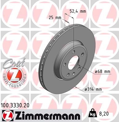 ZIMMERMANN 100.3330.20 EAN: 4250238720522.