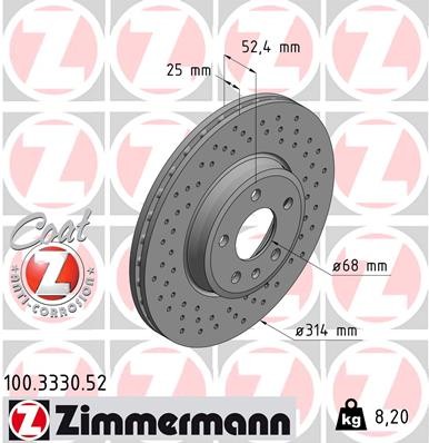 ZIMMERMANN 100.3330.52 EAN: 4250238750918.