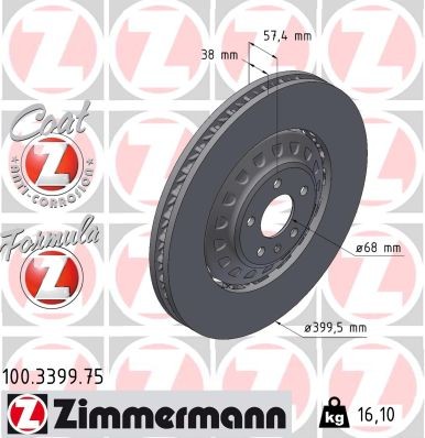 ZIMMERMANN 100.3399.75 EAN: 4250238786610.