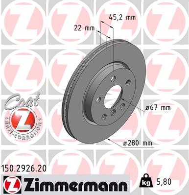 ZIMMERMANN 150.2926.20 EAN: 4250238762232.