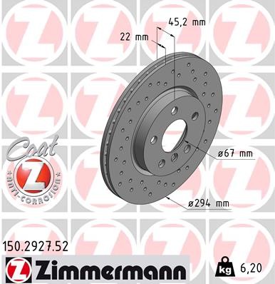 ZIMMERMANN 150.2927.52 EAN: 4250238765134.