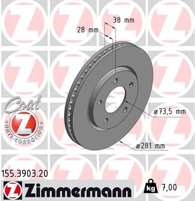 ZIMMERMANN 155.3903.20 EAN: 4250238765226.