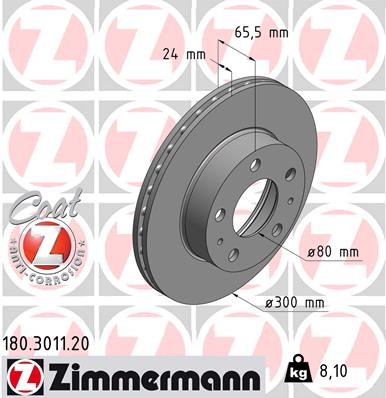 ZIMMERMANN 180.3011.20 EAN: 4250238762225.