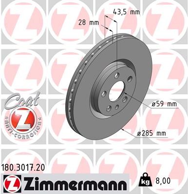 ZIMMERMANN 180.3017.20 EAN: 4250238761884.