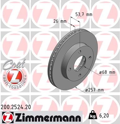 ZIMMERMANN 200.2524.20 EAN: 4250238759430.