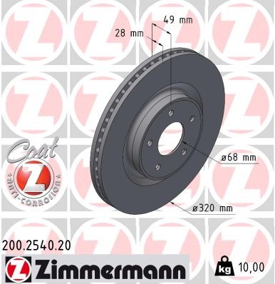 ZIMMERMANN 200.2540.20 EAN: 4250238785330.