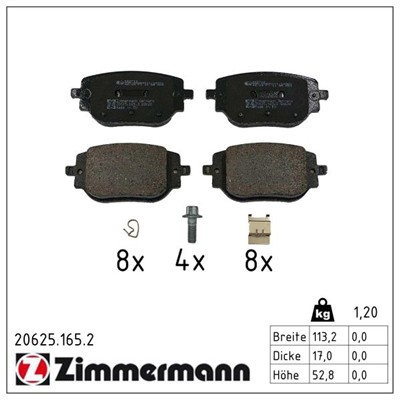 ZIMMERMANN 20625.165.2 Číslo výrobce: 20625. EAN: 4250238793120.